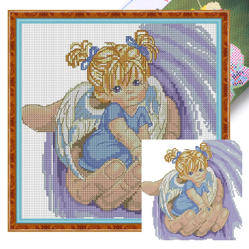 Joy Sunday Figure Style Baby and His Doll Free Counted Cross Stitch Kits  for Beginners Handwork Embroidered - AliExpress