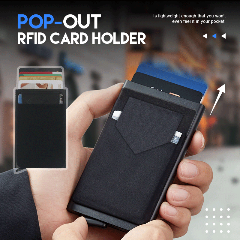 Automatic Pop Up ID RFID Card Holder Smart Wallet