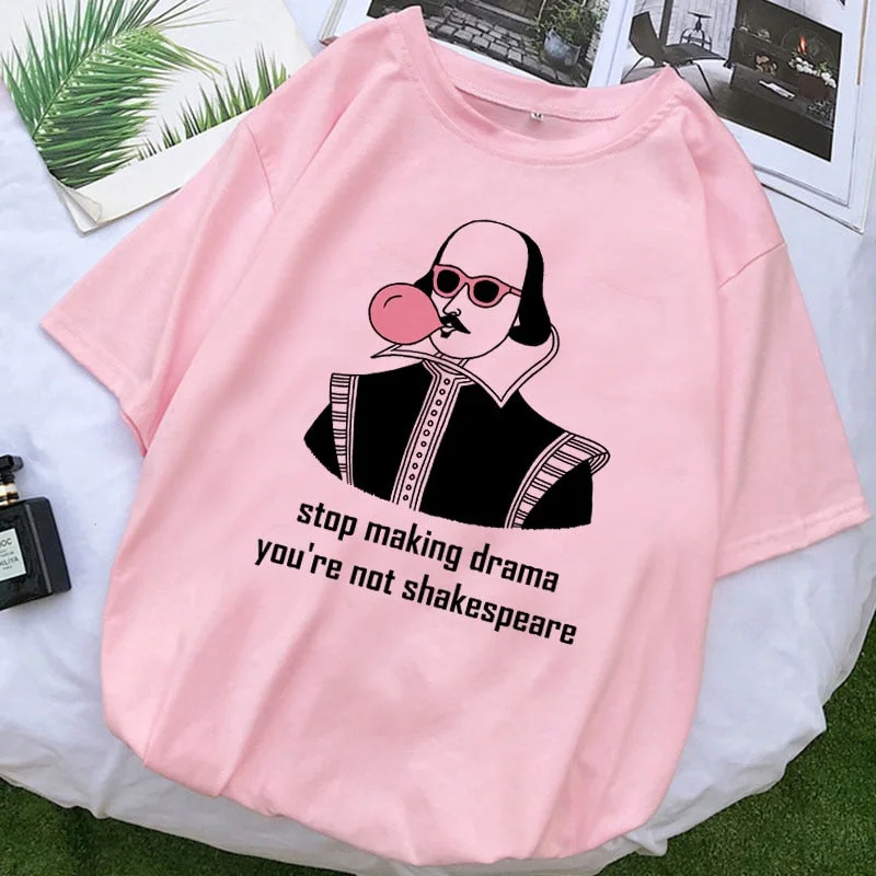 New Harajuku Gothic Female Shakespeare Tshirt Women Summer Fun Letter Print Casual T-shirts Fashion Short-sleeved Tops & Tees