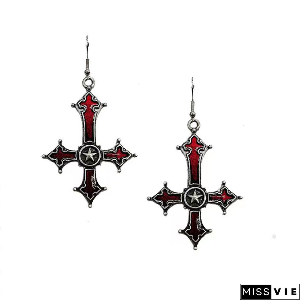 Halloween Gothic Cross Earrings Ear Clip