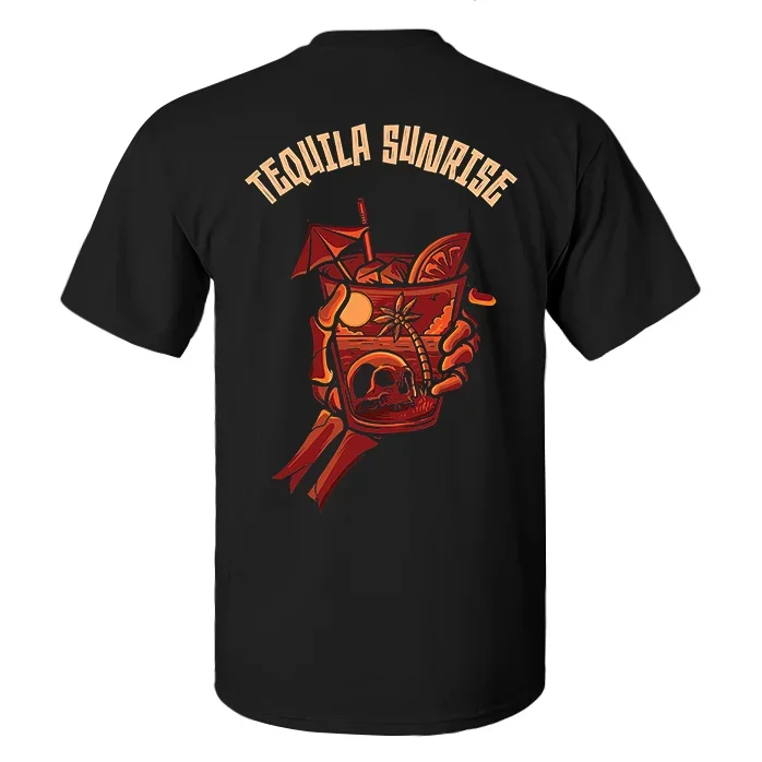 Tequila Sunrise Skull Printed Men’s T-shirt