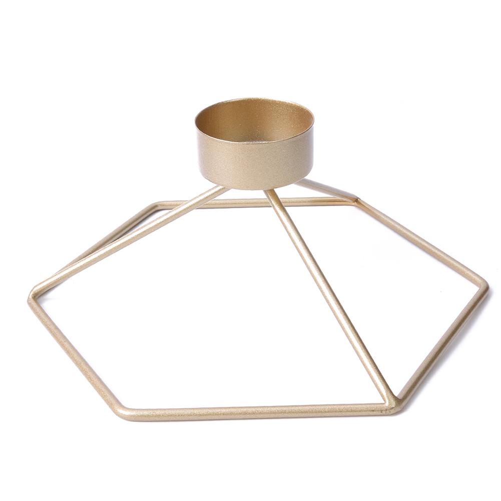 

Nordic Geometric Candlestick Iron Candle Holder Home Table Decor Ornament, Gold, 501 Original