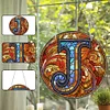 >SALE<Double Sided Letter J Suncatcher Diamond Drawing Hanging Ornament for Home Decor