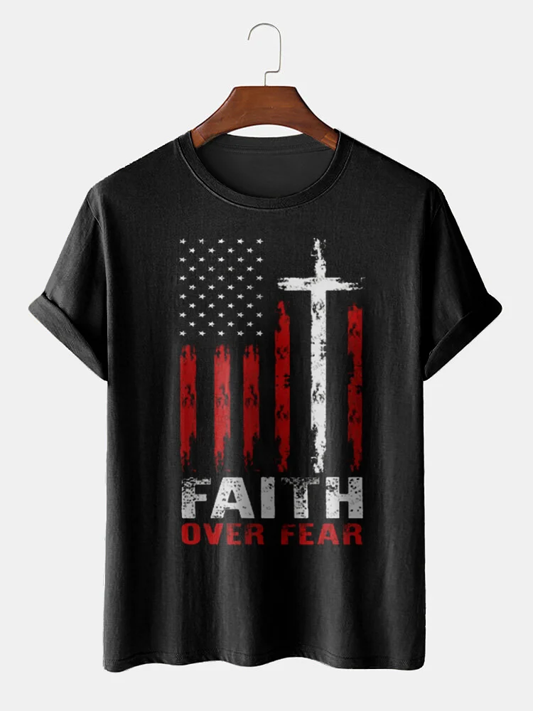 Faith Over Fear Flag Short Sleeve T-Shirt