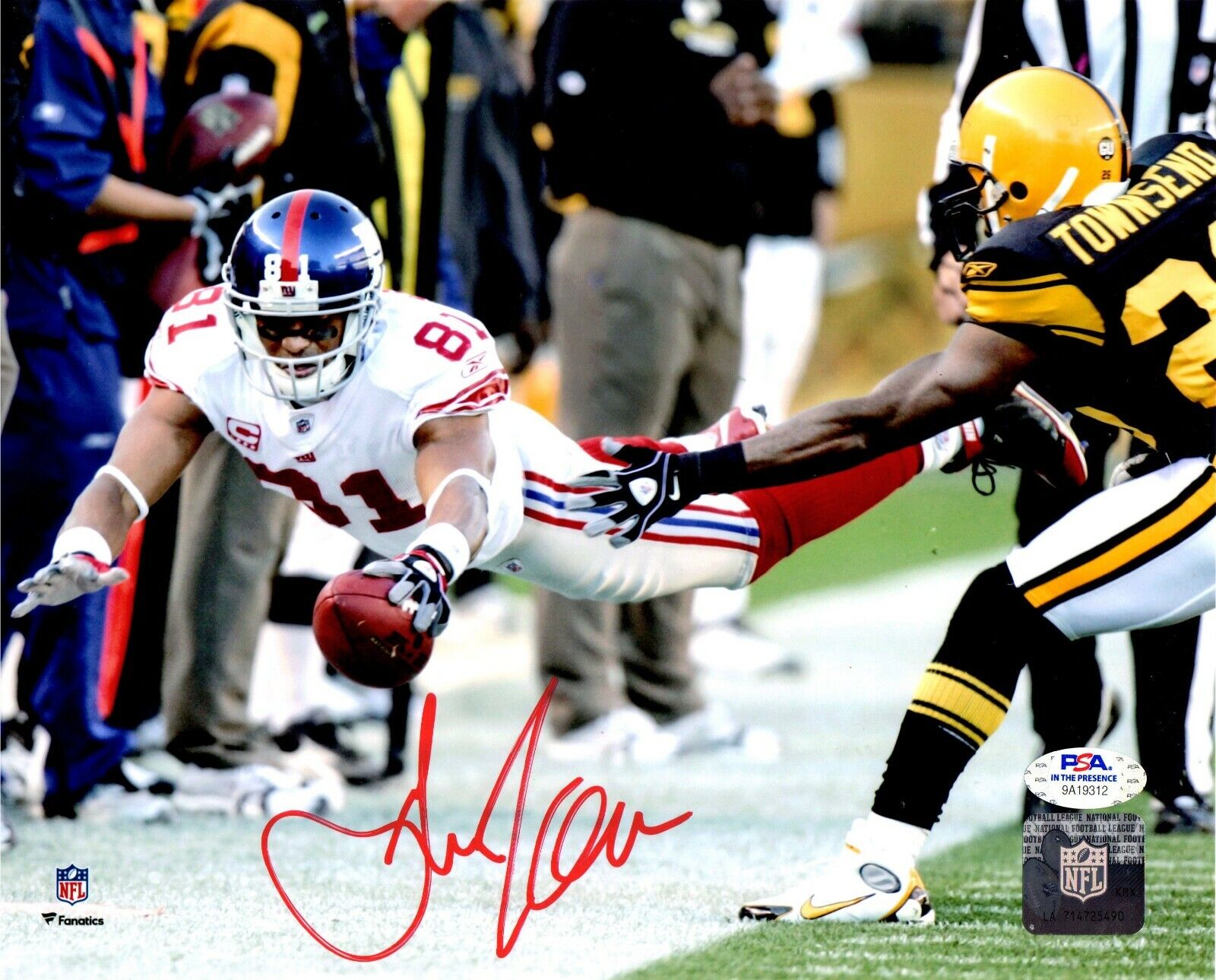 Amani Toomer autographed signed 8x10 Photo Poster painting NFL New York Giants PSA COA