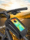 Bike Front Frame Bag Bicycle Top Tube Bag Touch-Screen for Phones Under 6.5 Inch