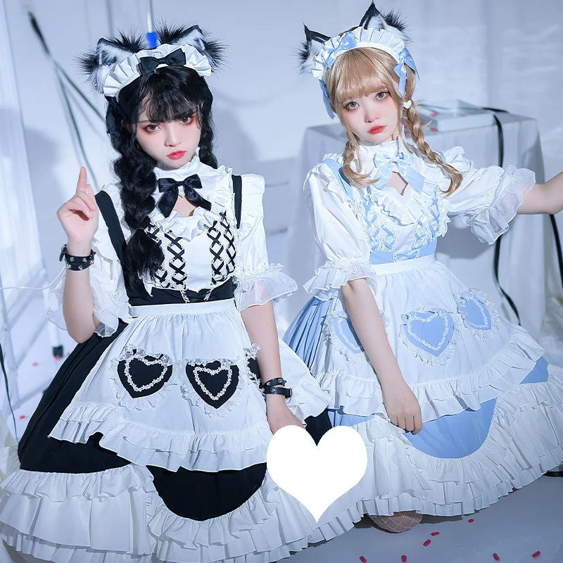 Black/Blue Sweet Heart Anime My Lolita Maid Dress SP16645