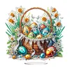 (US Only)2D Flat Easter Basket Egg DIY Desktop Diamond Art Kits Acrylic Diamond Art Decor
