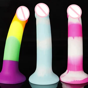 8.7 Inch Twisted Color Dildo With Suction Cup