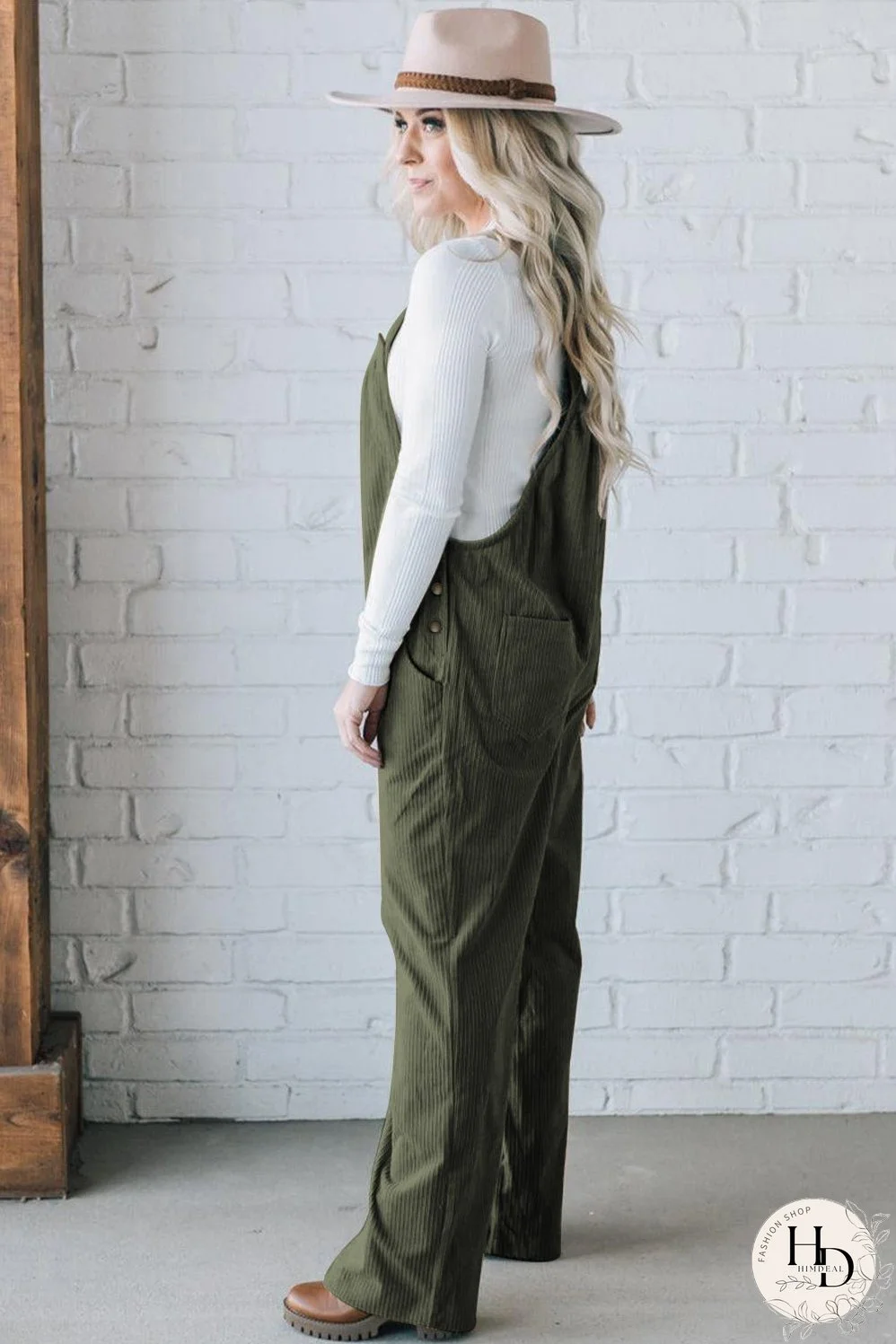 Striped Corduroy Jumpsuit