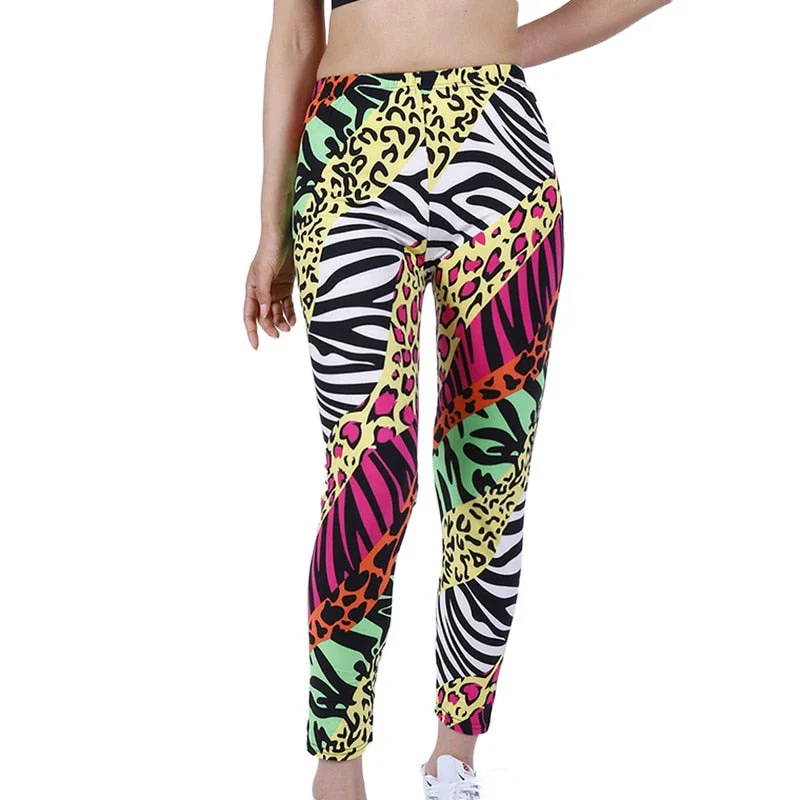 CUHAKCI Printed Leggings Women Pants XXL Workout Trousers High Waist Leggins Fitness Activewear Sport Elastic