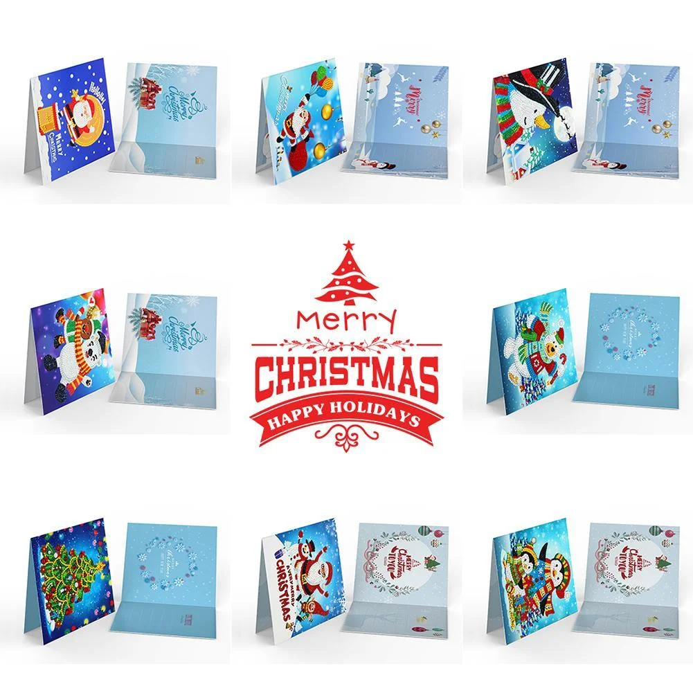 8pcs 5D DIY Cards - Partial Special Drills - Xmas Party Gifts