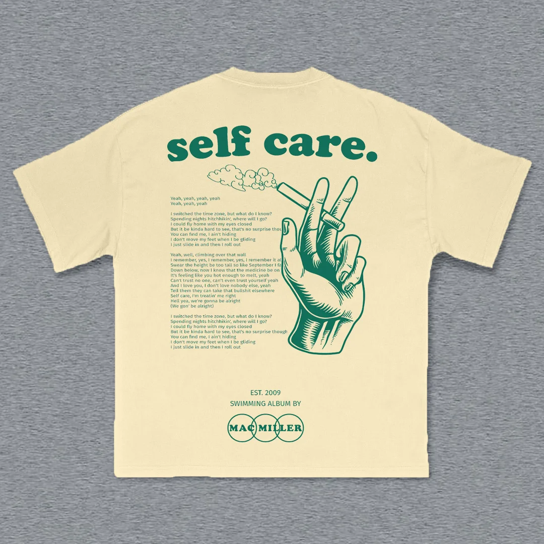 Mac Miller Self Care Print Short Sleeve T-Shirt