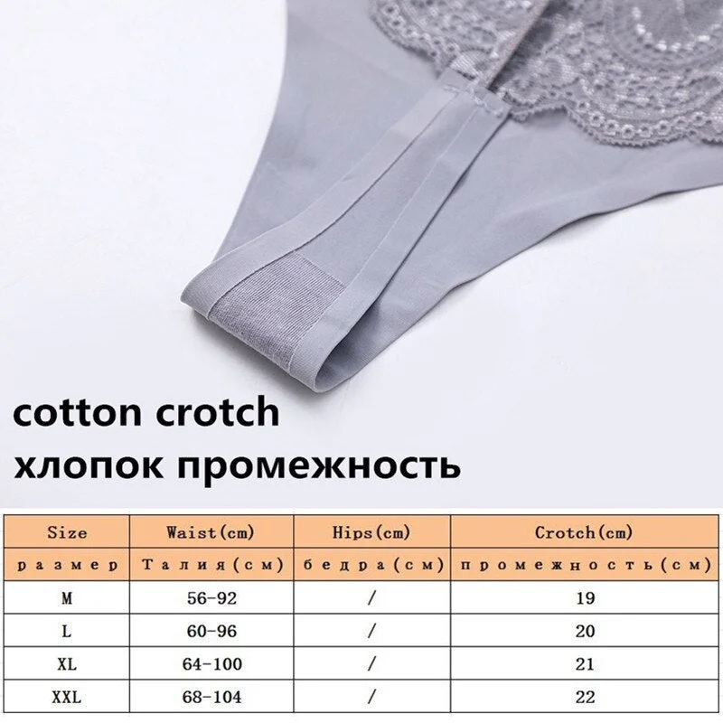 3Pcs/Lot Sexy Women G-string Thongs Lace Floral Sheer Low Waist Underwear Soft Lingerie Ice Silk Briefs Seamless Panties Soft