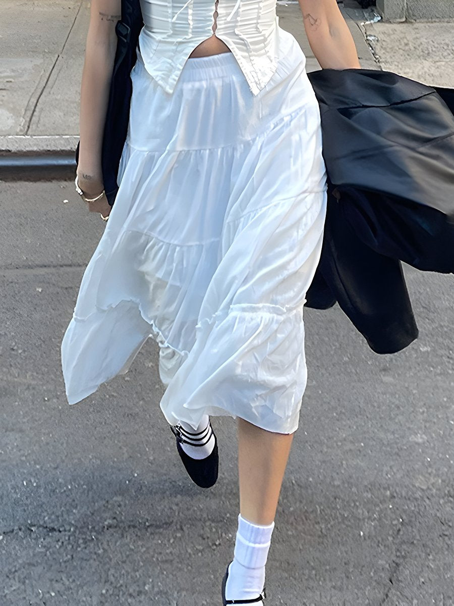 Loose Casual Panel Skirt