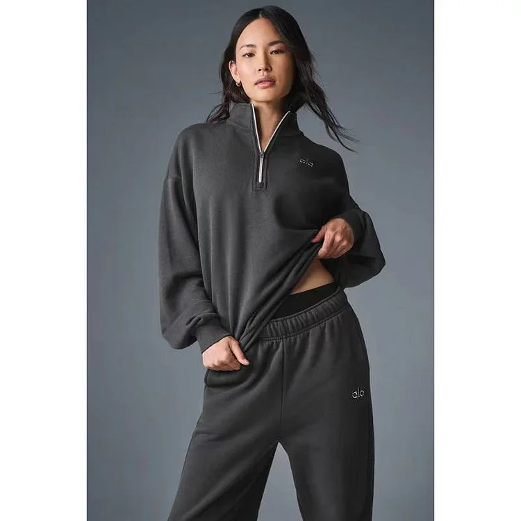 Women Yoga Exercise Accolade 1/4 Zip Pullover Outdoor Leisure Standing Collar Pullover Women Coat and Jacket Fitness Sports Tops