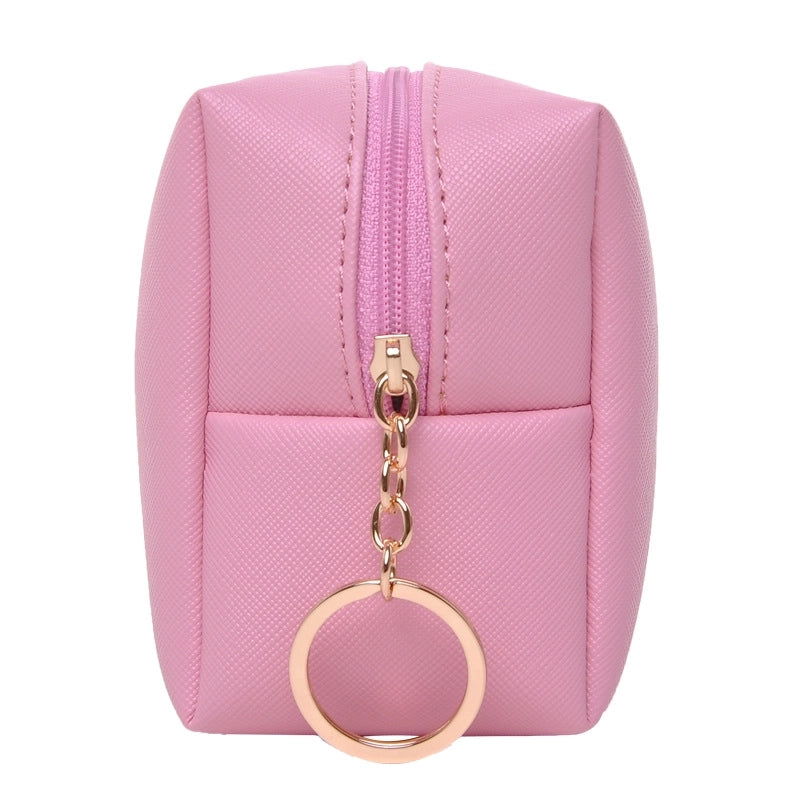 New Korean Women's Octagonal Cosmetic Bag Portable Portable Pu Leather Wash Bag Solid Color Storage Bag