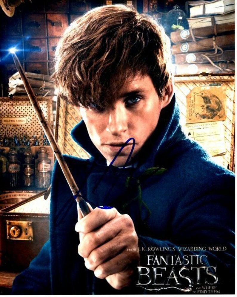 Eddie redmayne autographed fantastic beasts and where to find them newt Photo Poster painting