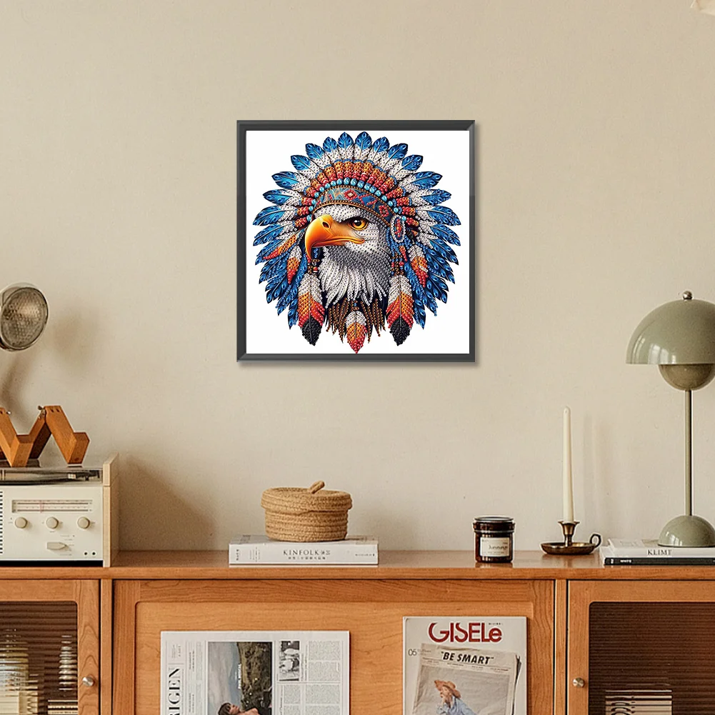 Diamond Painting - Partial Special Shaped Drill - Indian Eagle(Canvas|30*30cm)