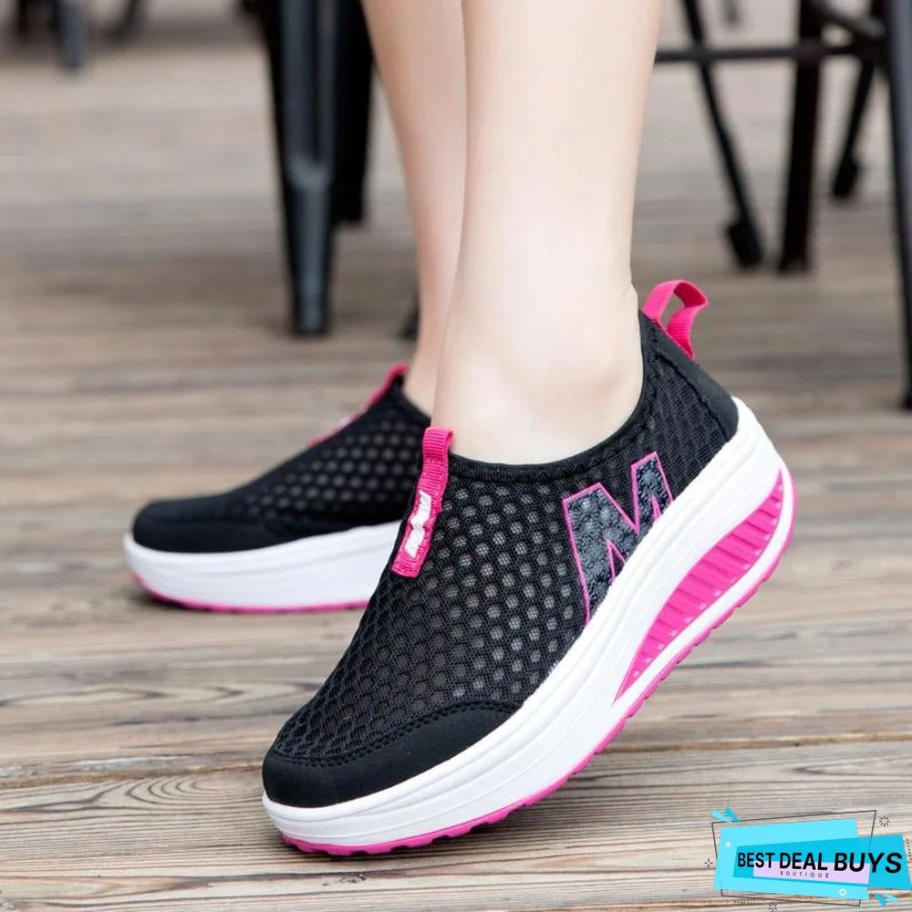 Women's Shoes Casual Breathable Sport Fashion Shoes Walking Flats Height Increasing Women Loafers