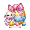 (US Only)2D Flat Easter Bunny Egg DIY Double-Sided Diamond Painting Desktop Decorations