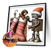(50*50cm)Christmas Robot Dog - Full Round Drill Diamond Painting