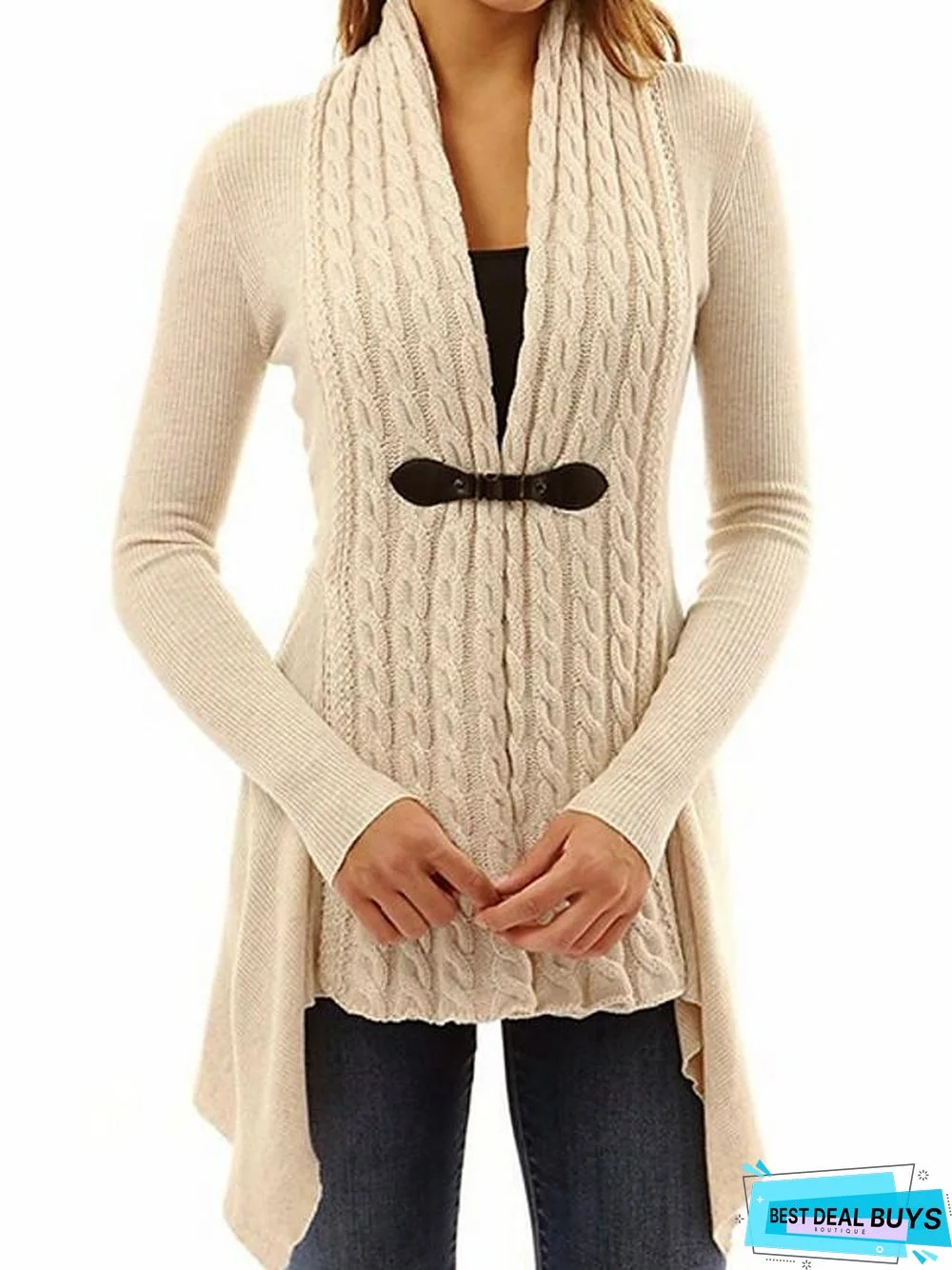 Women's Solid Colored Cardigan Long Sleeve Sweater Cardigans V Neck Black Purple Blushing Pink