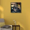 (45*45cm)Cat Reflection Tiger - Round AB Drill Diamond Painting
