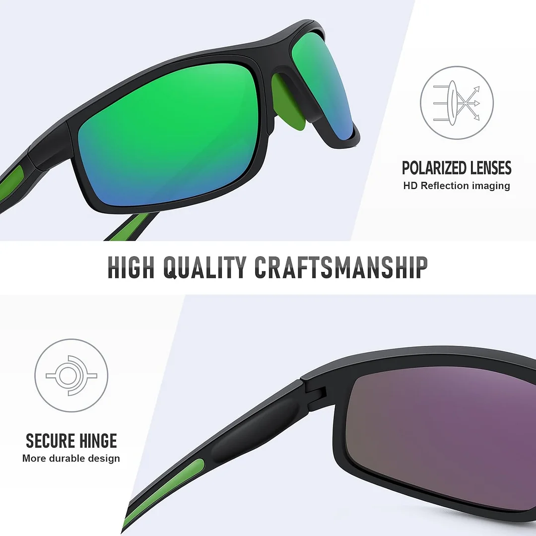 Sports Sunglasses for Men Women Polarized UV Protection Fishing Driving Cycling Bik Running Wrap Around Sun Glasses