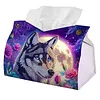 Diamond Painting PU Moon Wolf Tissue Box Tissue Holder