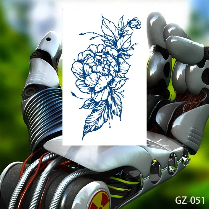 Temporary Waterproof Tattoos Stickers Creative Necklace Flowers Juice Ink Lasting Sexy Girls Arm Neck Waist Buttocks Fake Tatoo