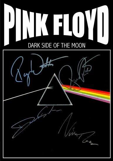 PINK FLOYD - SIGNED LP COVER - DARK SIDE OF THE MOON - Photo Poster painting POSTER INSERT