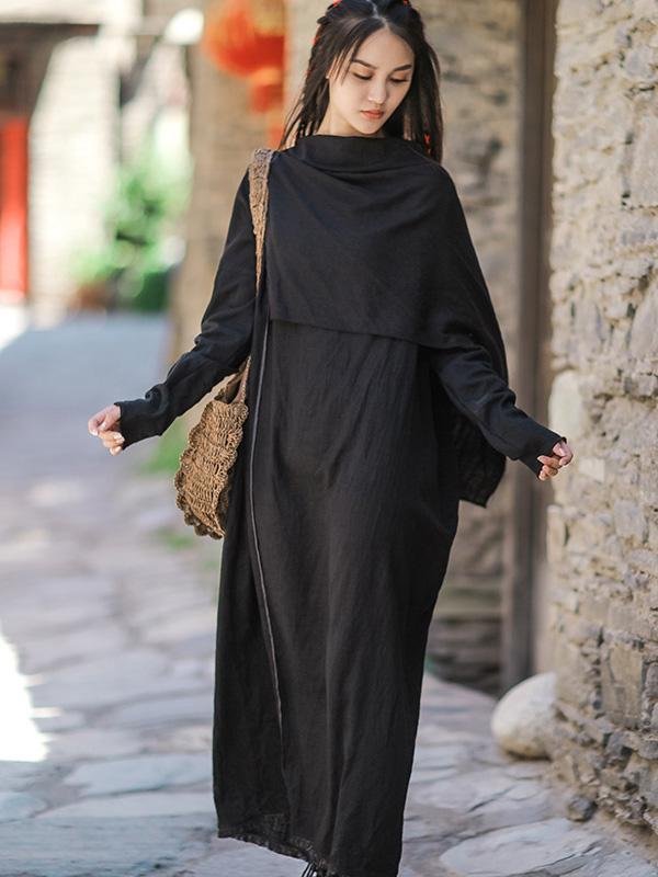 Simple Back-Strap Solid Loose Maxi Dresses