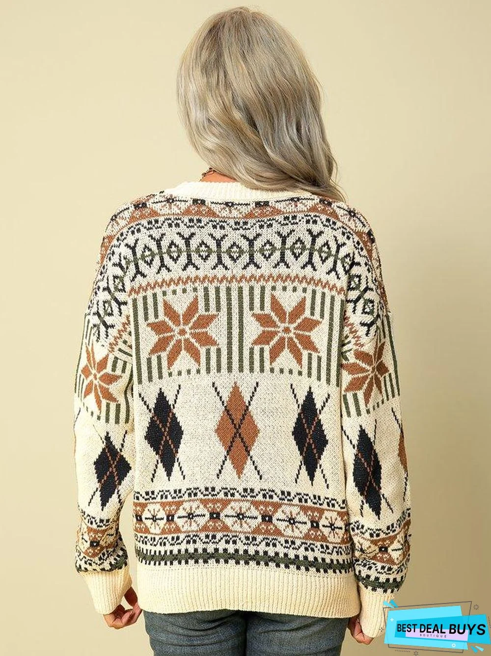 Holiday Tribal Long Sleeve Sweater