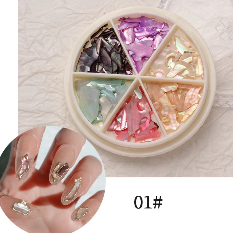 Agreedl Abalone Shell 3D New Nail Decoration Three-dimensional Half Pearl Small Irregular Beads Decoration DIY In Wheel Accessories