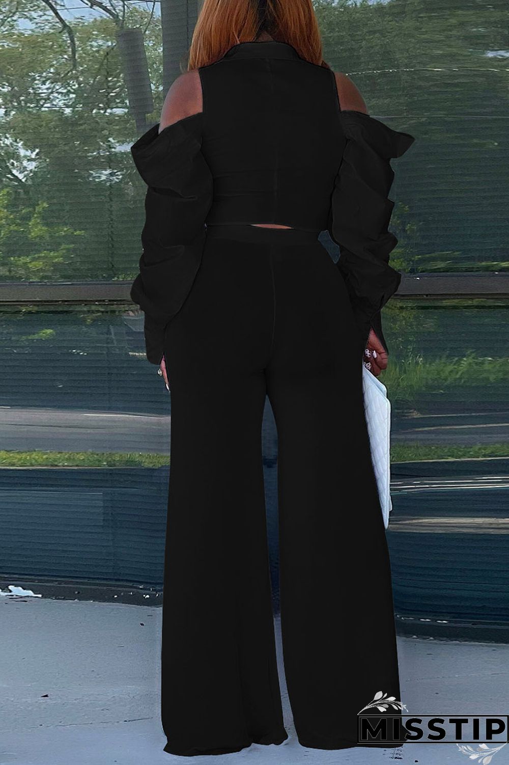 Cream White Casual Solid Patchwork Buckle Turndown Collar Long Sleeve Two Pieces