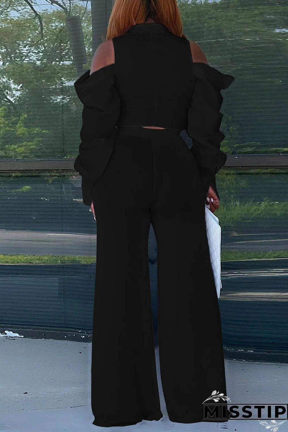 Cream White Casual Solid Patchwork Buckle Turndown Collar Long Sleeve Two Pieces