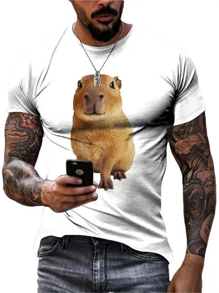 Summer Hot Animal Dolphin T-shirt Men Harajuku Weird Streetwear 3D Printing T-shirt Short-sleeved Tops