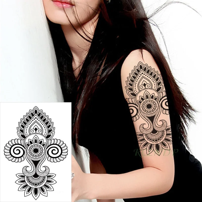 Waterproof Temporary Tattoo Sticker Poker Ace of Spades Letter Flower Art Flash Tatoo Fake Tatto Stickers for Girl Men Women