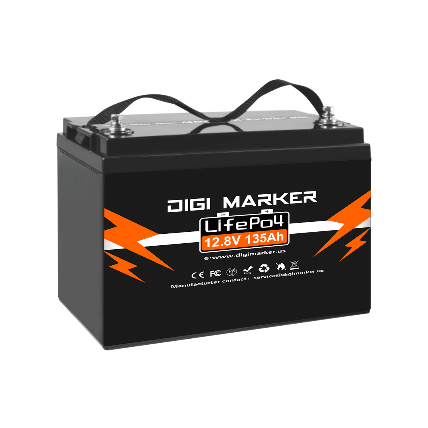 12.8V 135Ah LiFePO4 Battery 1728Wh Mini Size