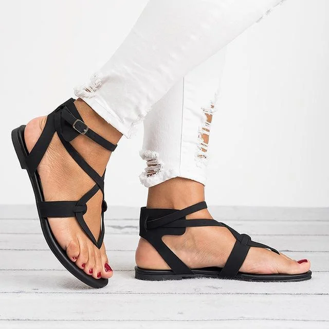 Ankle Strappy Sandals FFlat Sandals For Women Beach Flip Flops