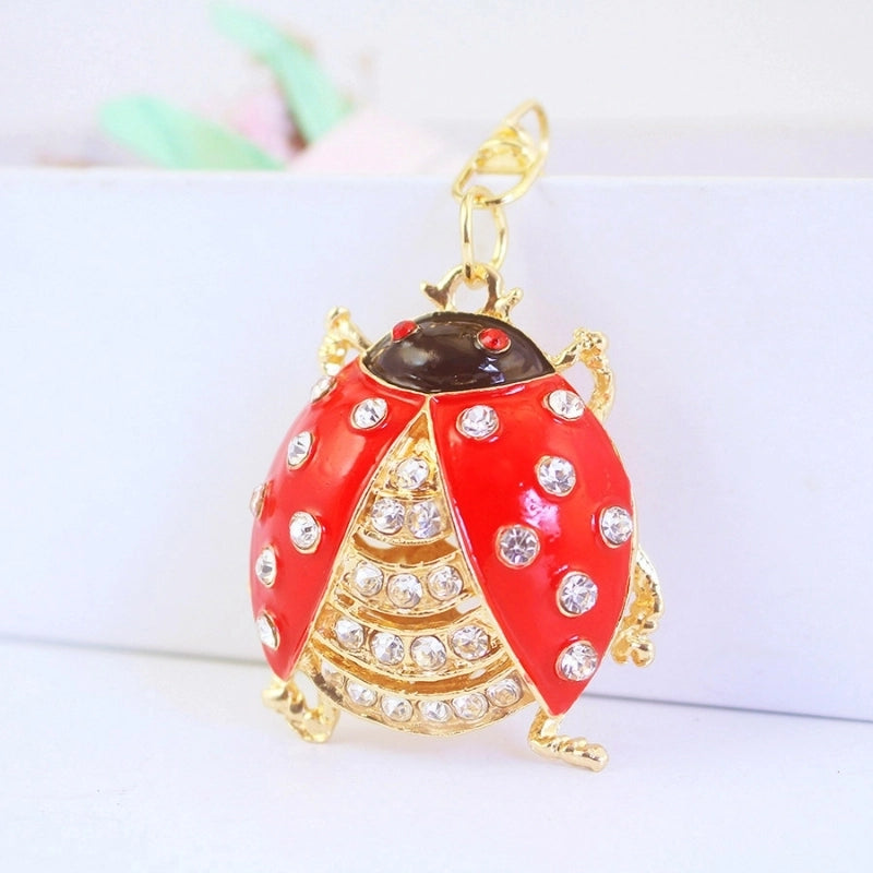 Elegant Pastoral Minimalist Beetles Alloy Rhinestone Unisex Keychain