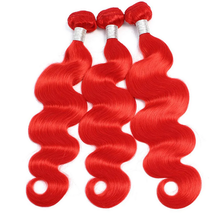 Red Brazilian Virgin Human Hair Bundle 1 Piece Hair Weave-VBA019