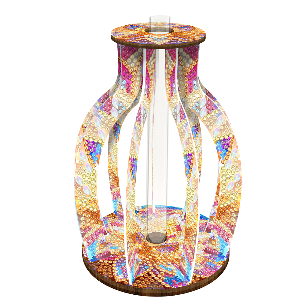 Wood Flower Diamond Painting Flower Vase Ornaments for Home Office Decor