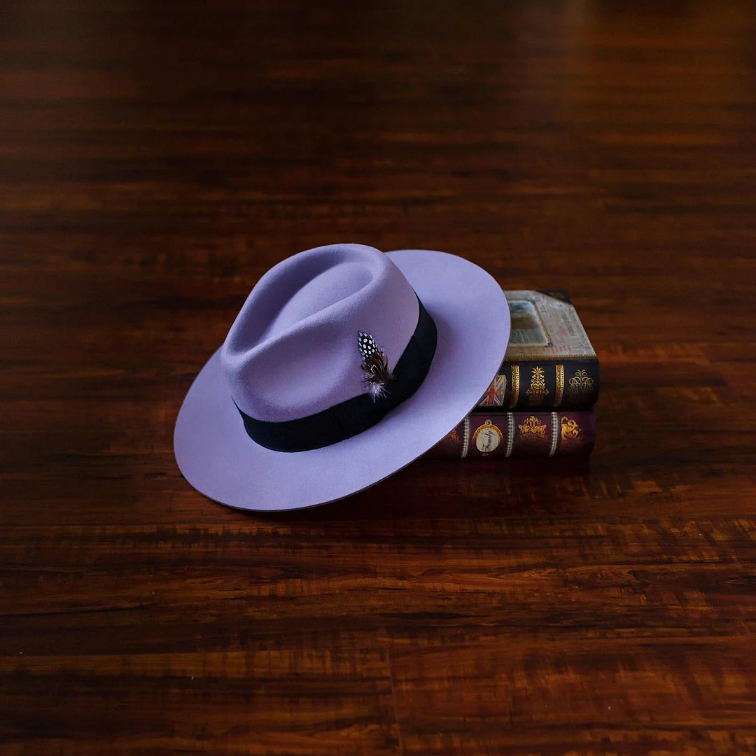 Eerguson Fedora - Lavender+Black[Fast shipping and box packing]