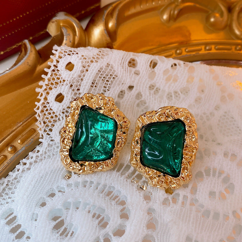 Luxurious Pleated Circle Geometric Plastic Electroplating Earrings