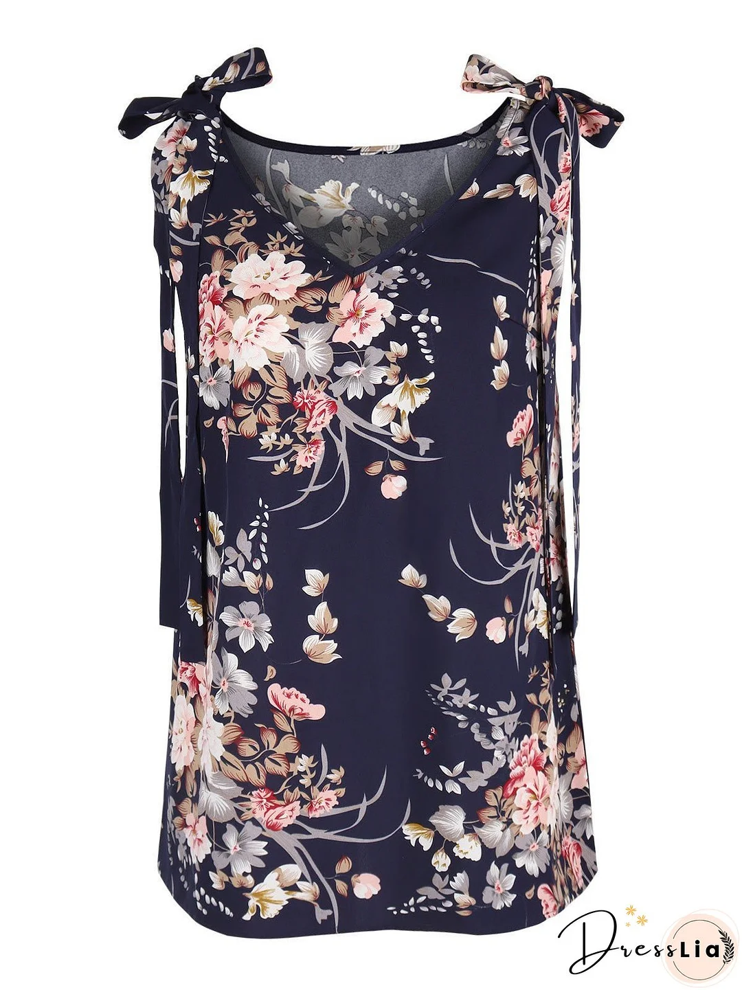 Women's Tank Tops Casual Floral Print V-Neck Sleeveless Tank Top