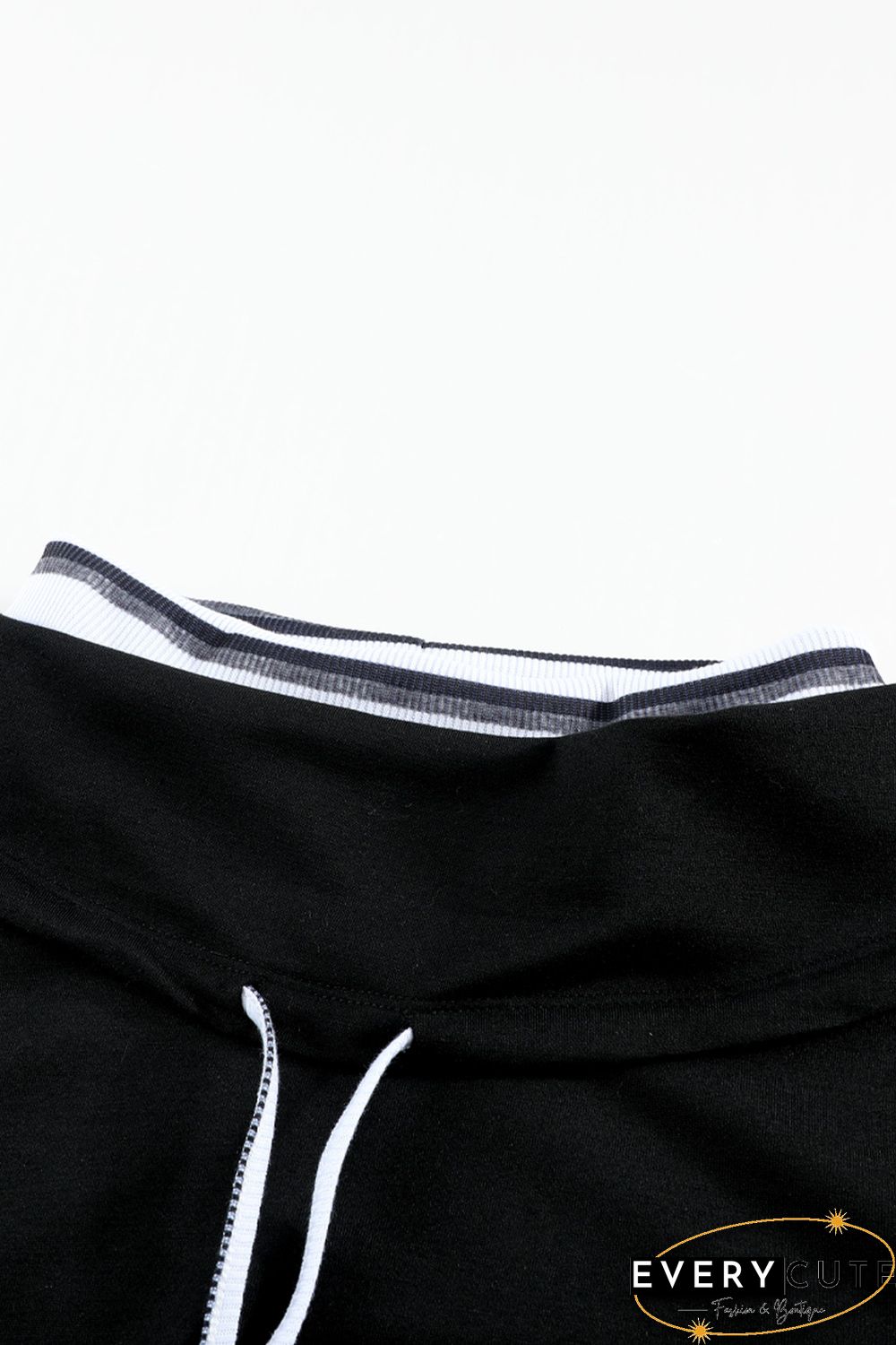 Striped Splicing High Neck Sweatshirt