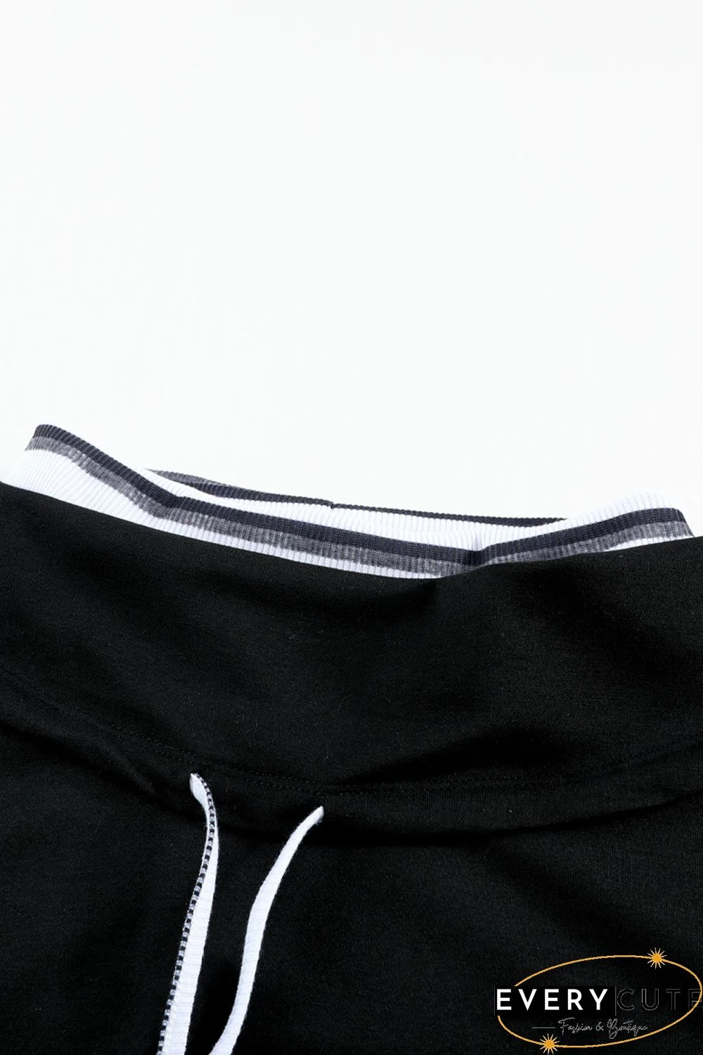 Striped Splicing High Neck Sweatshirt