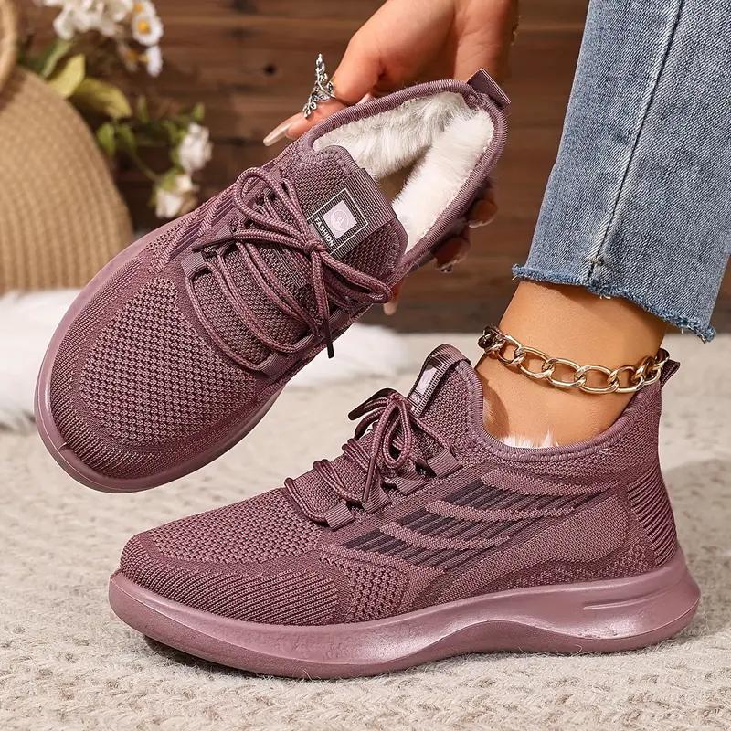 damskie zimowe podszyte polarem pogrubione botki wsuwane okrągłe noski płaska podeszwa wygodne buty na co dzień z pluszową cholewką z miękkiej tkaniny trwała podeszwa pu na zimne dni brązowy szary granatowy buty zimowe obuwie na zimne dni 5